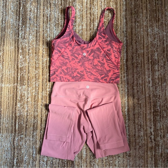Lululemon Align cropped Tank Top Size 6 nwot Red Multi - Picture 10 of 11